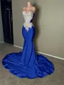 Exquisite Sheath Sweetheart Appliques Lace Court Train Jersey Dress